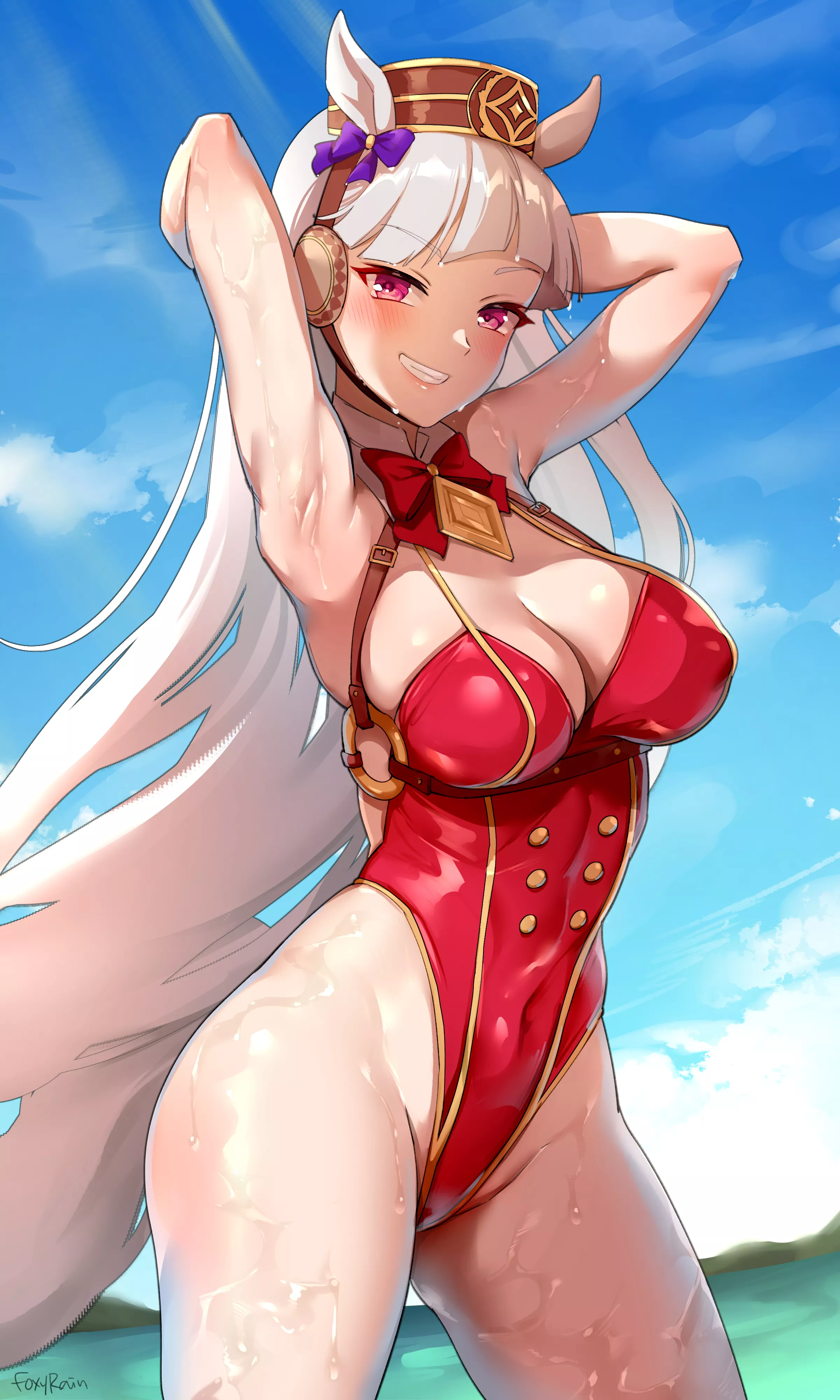 Gold Ship showing off her pits in a swimsuit Gold Ship showing off her pits in a swimsuit