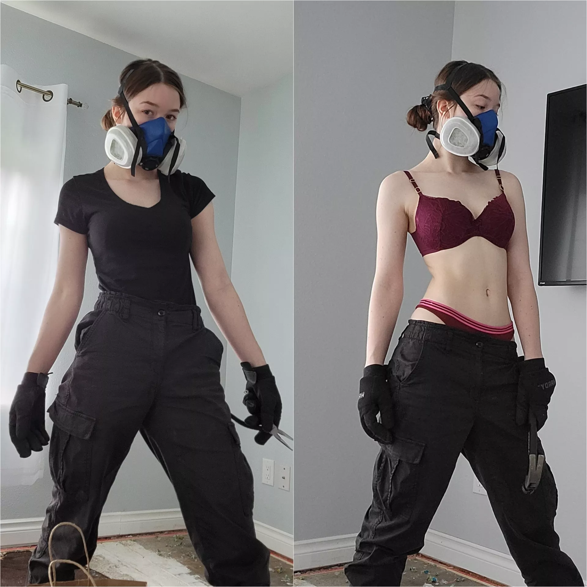Got hot while working on my floors and had to take off a few layers ;) Got hot while working on my floors and had to take off a few layers ;)
