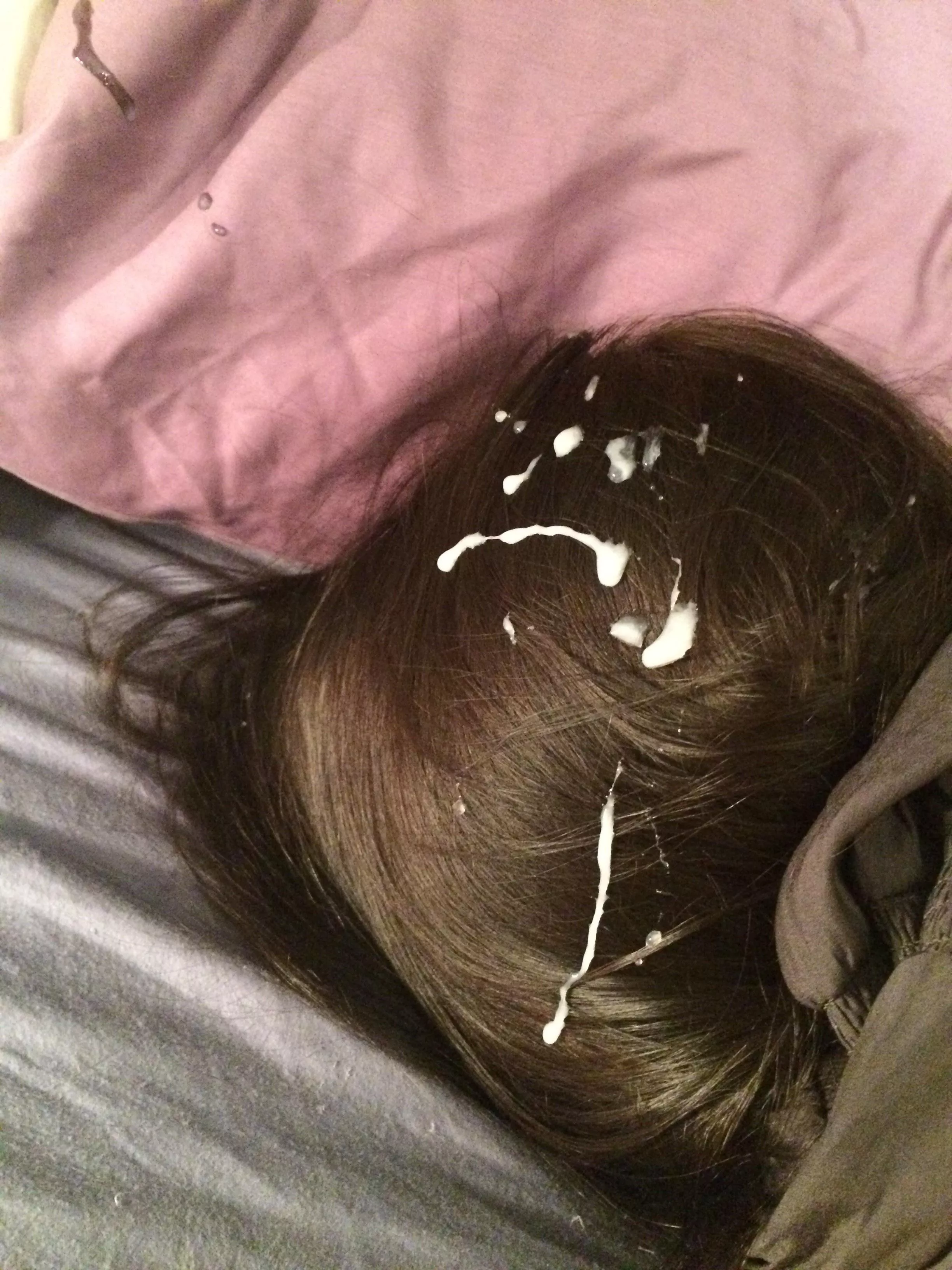 Got jizz all over this sluts hair