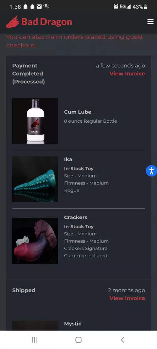 got these during yesterday's drop! I already have 5 other toys, but this is my first one with the cum tube and I am so excited!