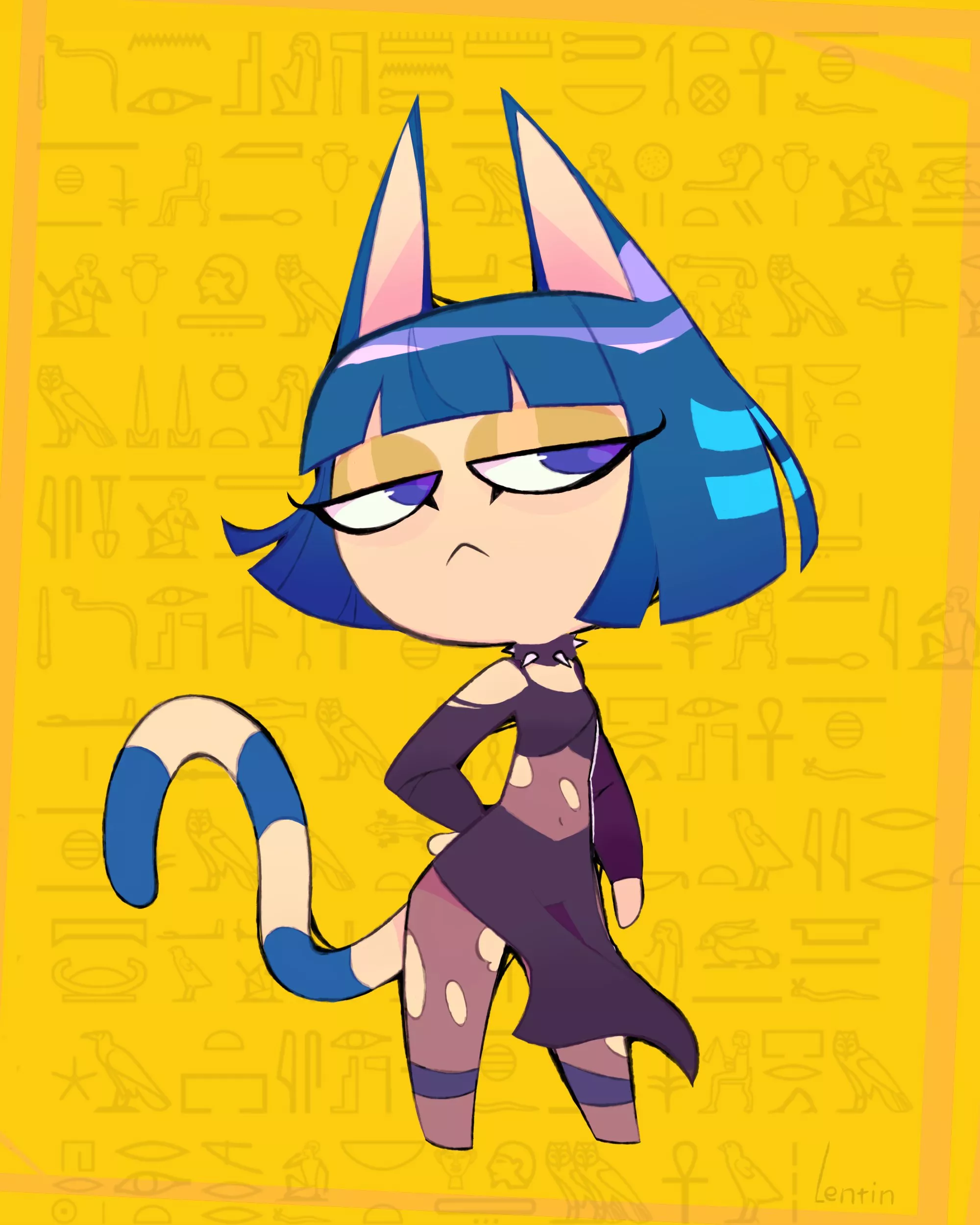 Goth Ankha (art by me comms open)