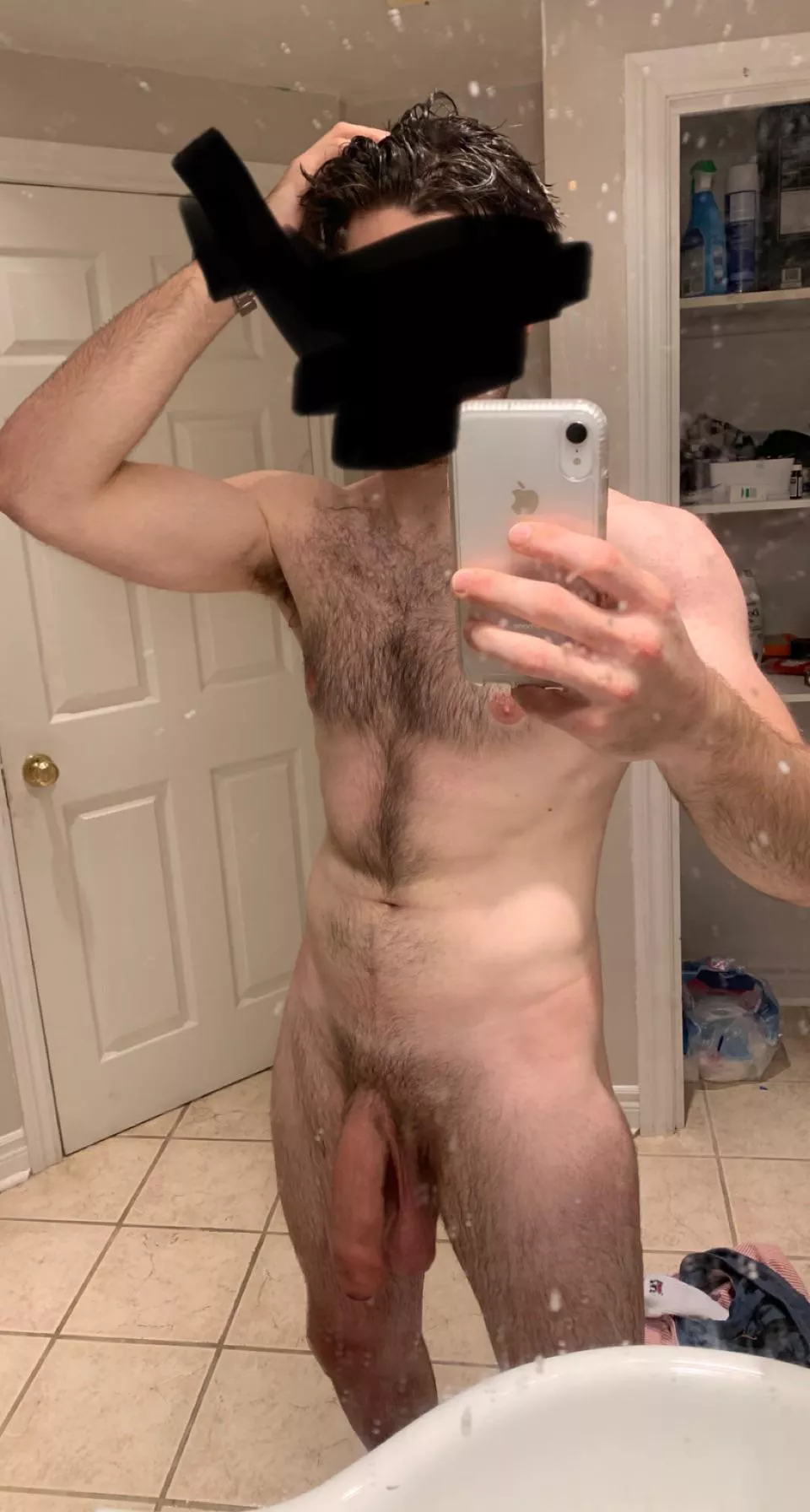 Gotta love that post-shower hang Gotta love that post-shower hang