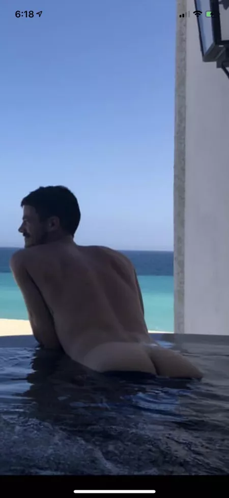 Grant Gustin from The Flash with a plump one