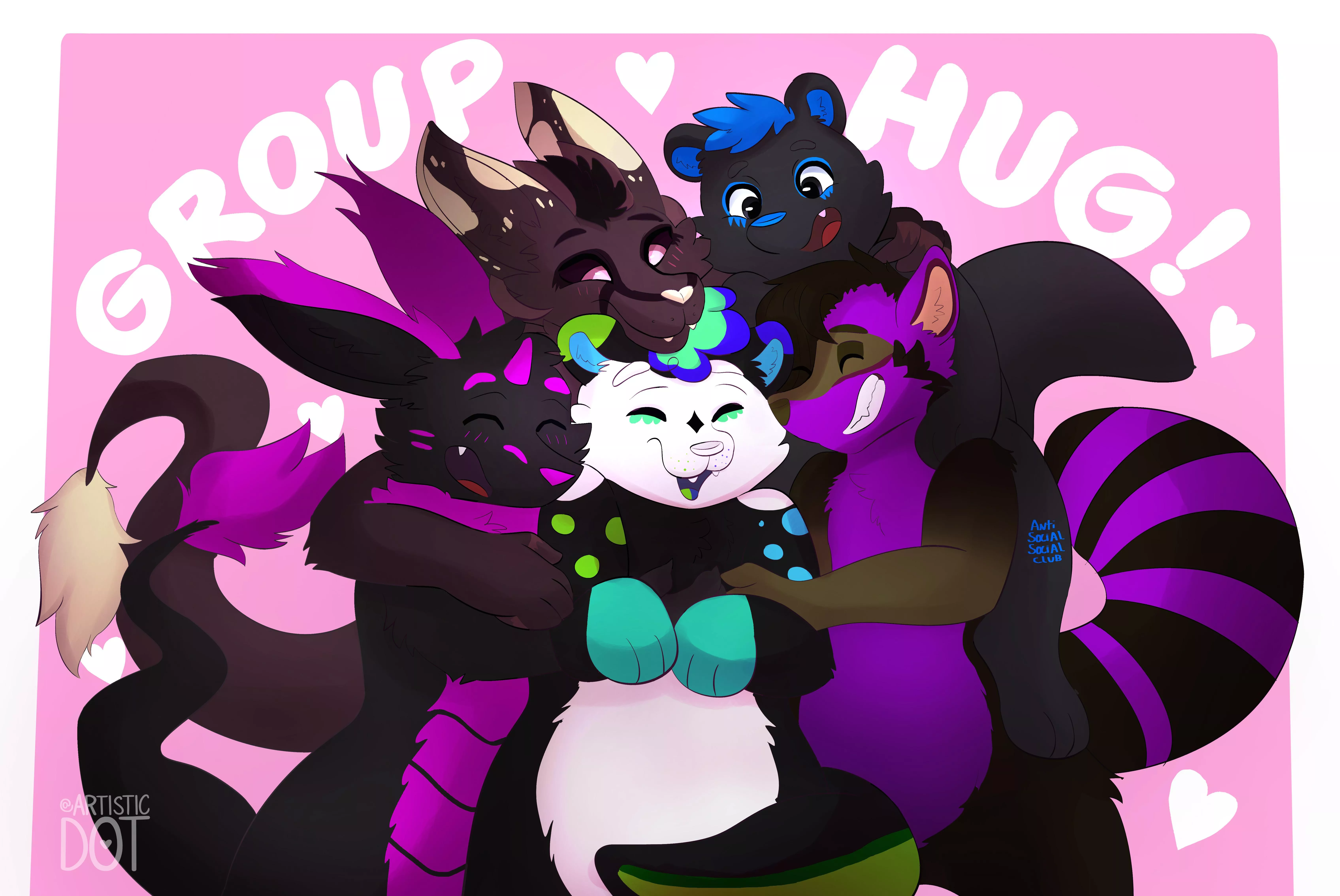 Group hug!! ❤️ (@artisticdotuwu on tele / @artistic_dot on twitter)