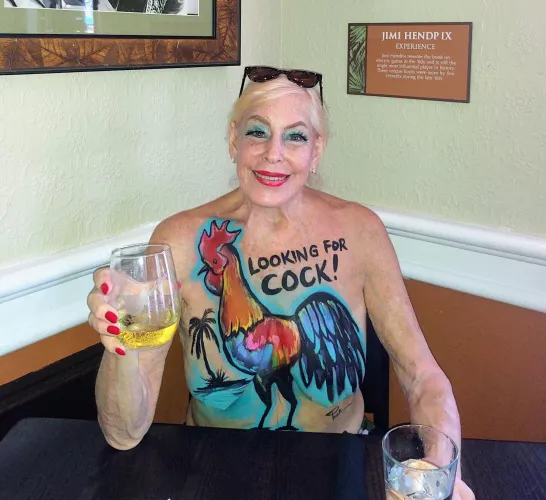 Guess what found me at Fantasy Fest in Key West last month while I was bodypainted like this in public (thanks to Pashur the Bodypainter)??? ?