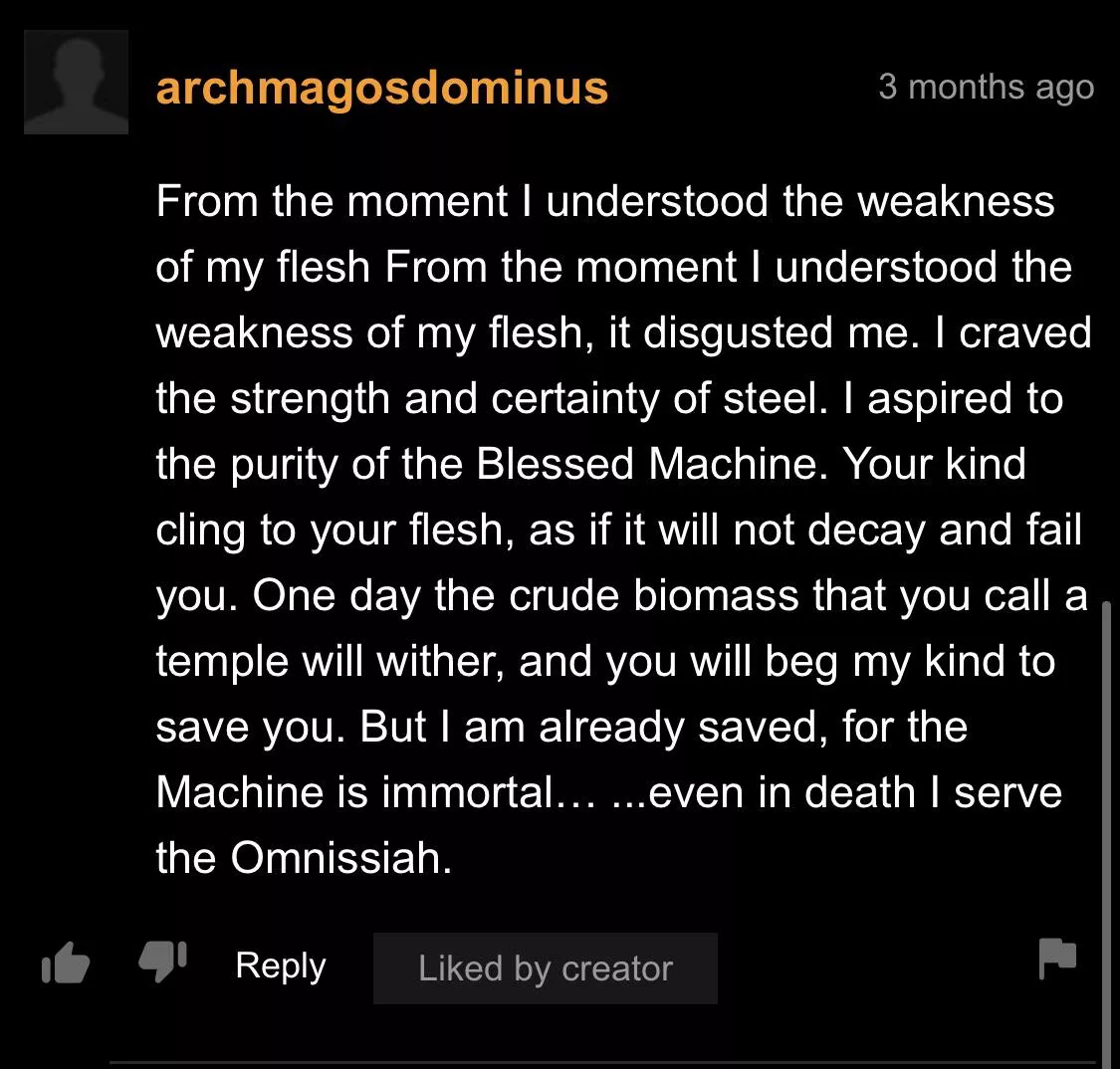 Hail the Omnissiah! Hail the Omnissiah!