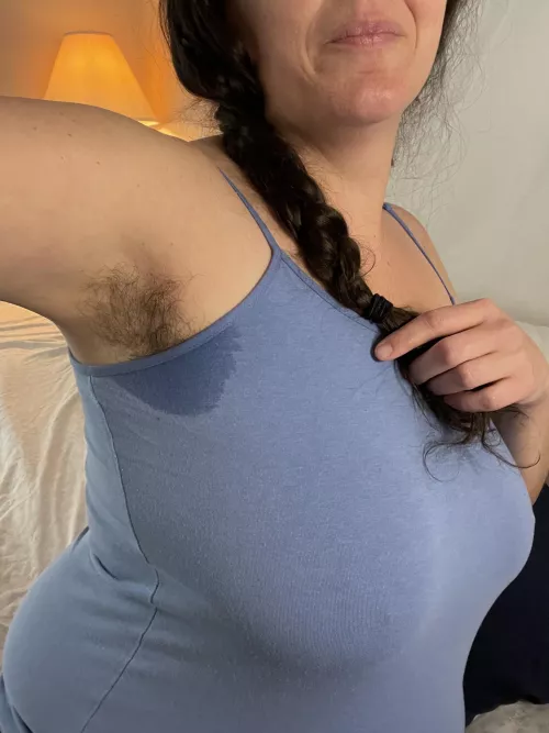 Hair and sweat are all natural occurrences and I’m not hiding them.