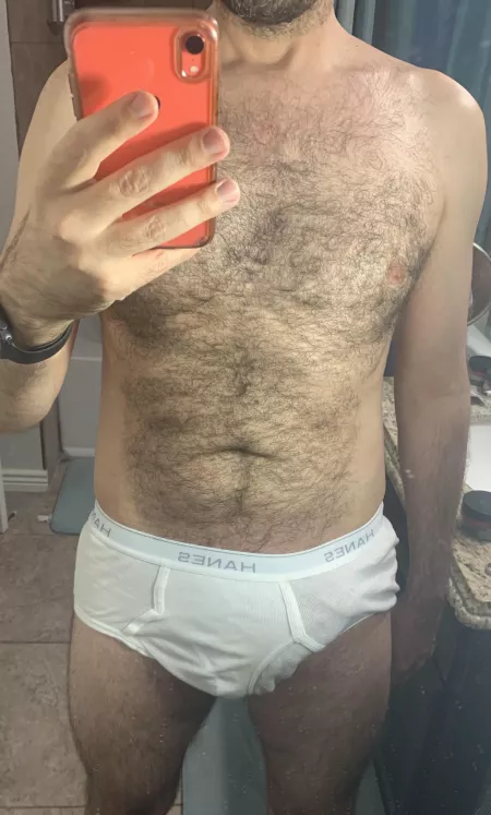 Hairy and hard in my tighty whities π