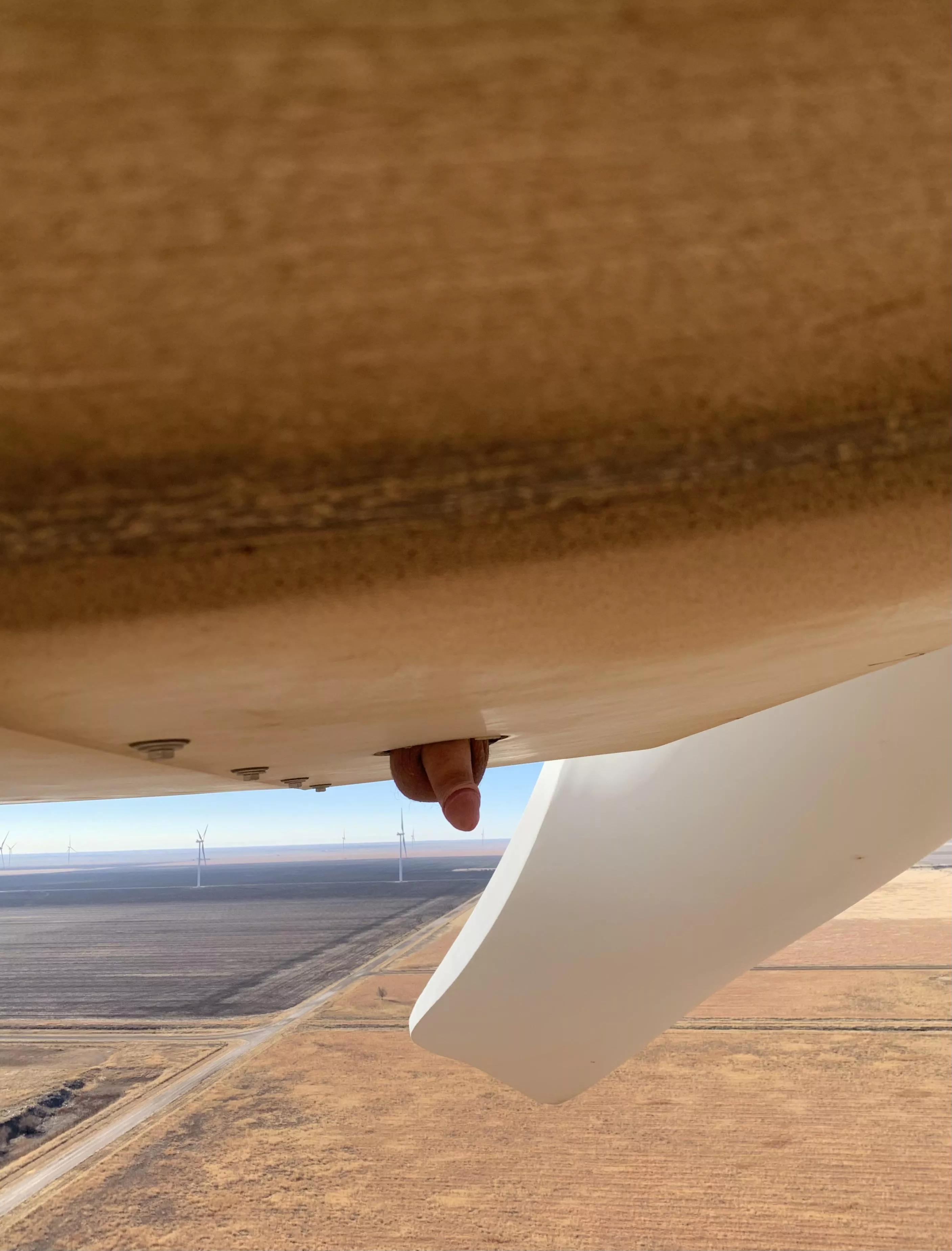 Hanging out of a wind turbine