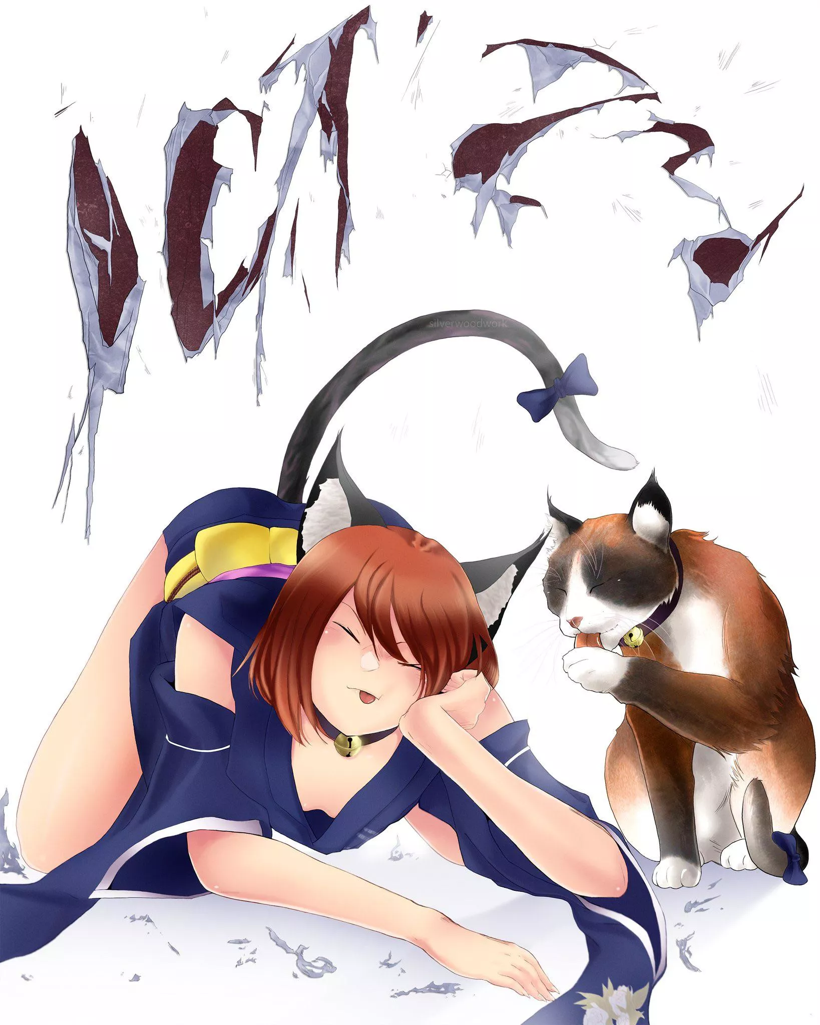 Happy Birthday to the bestest kitty girl out there, Momo 💛 by Silverwoodwork