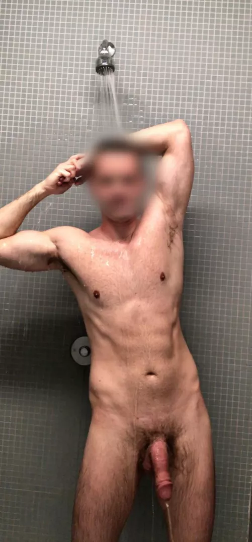 Happy in shower