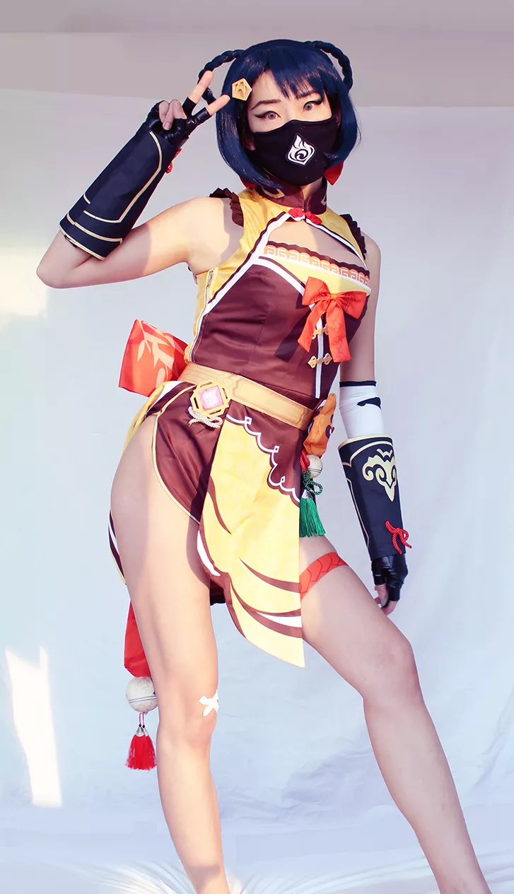 Happy Lunar New Year! Genshin Impact Xiangling Cosplay by celinechats :)