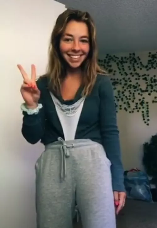 Happy with her wedgie