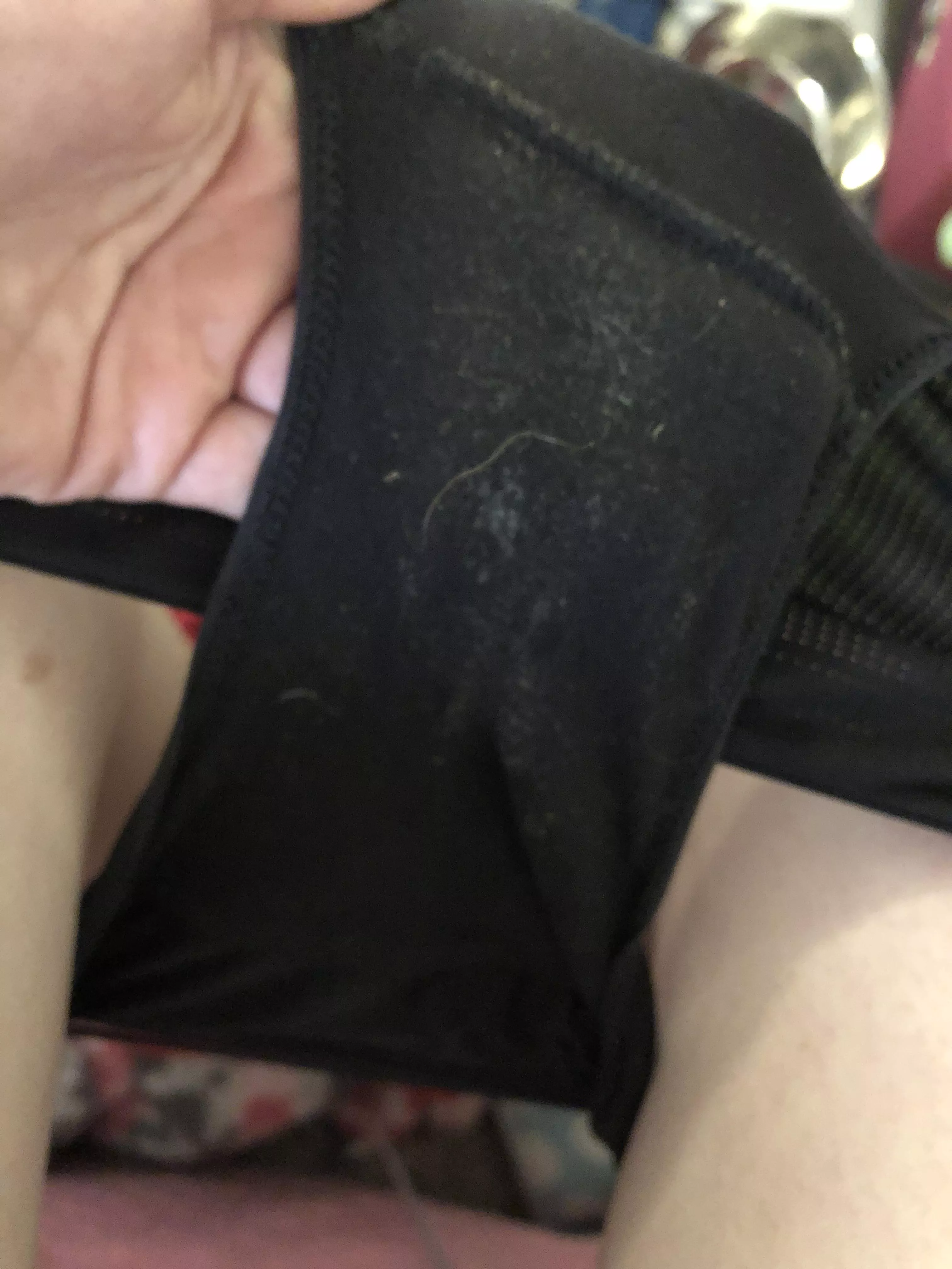 Hard to tell because they’re black but these are SOAKED with sweat 😋😍