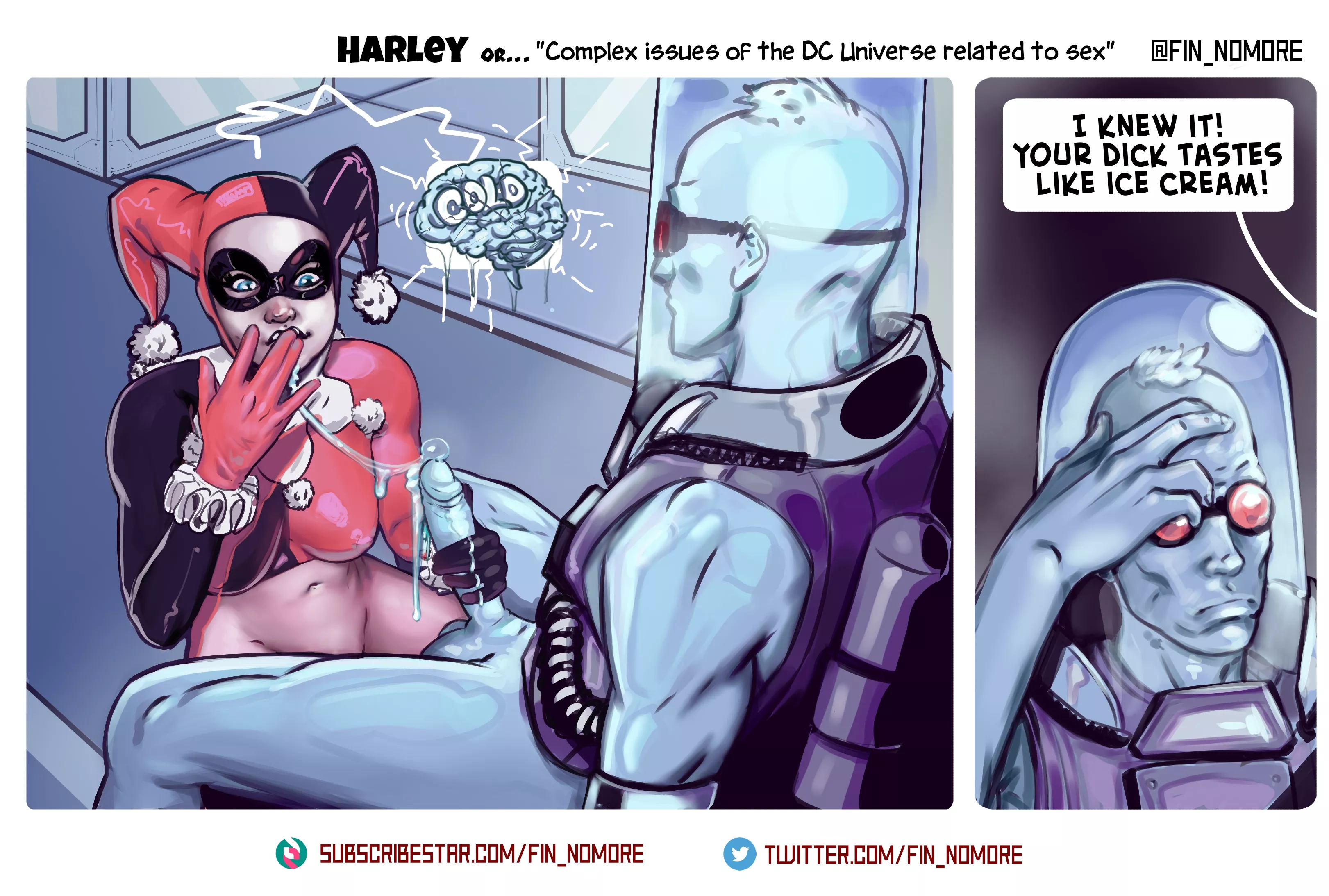 Harley Quinn and Mr. Freeze' ice cock (Fin Nomore)