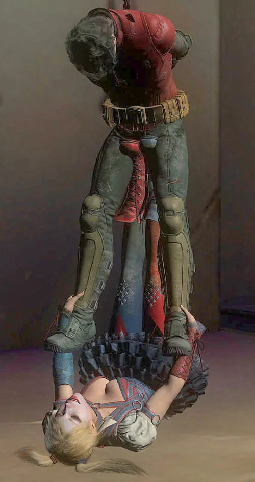 Harley Quinn does some stretching!