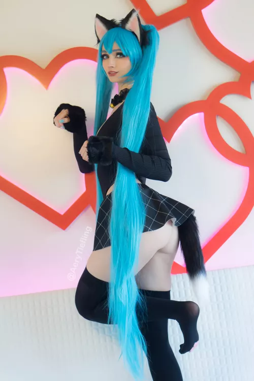 Hatsune Miku Catgirl from Vocaloid by Aery Tiefling [OC]