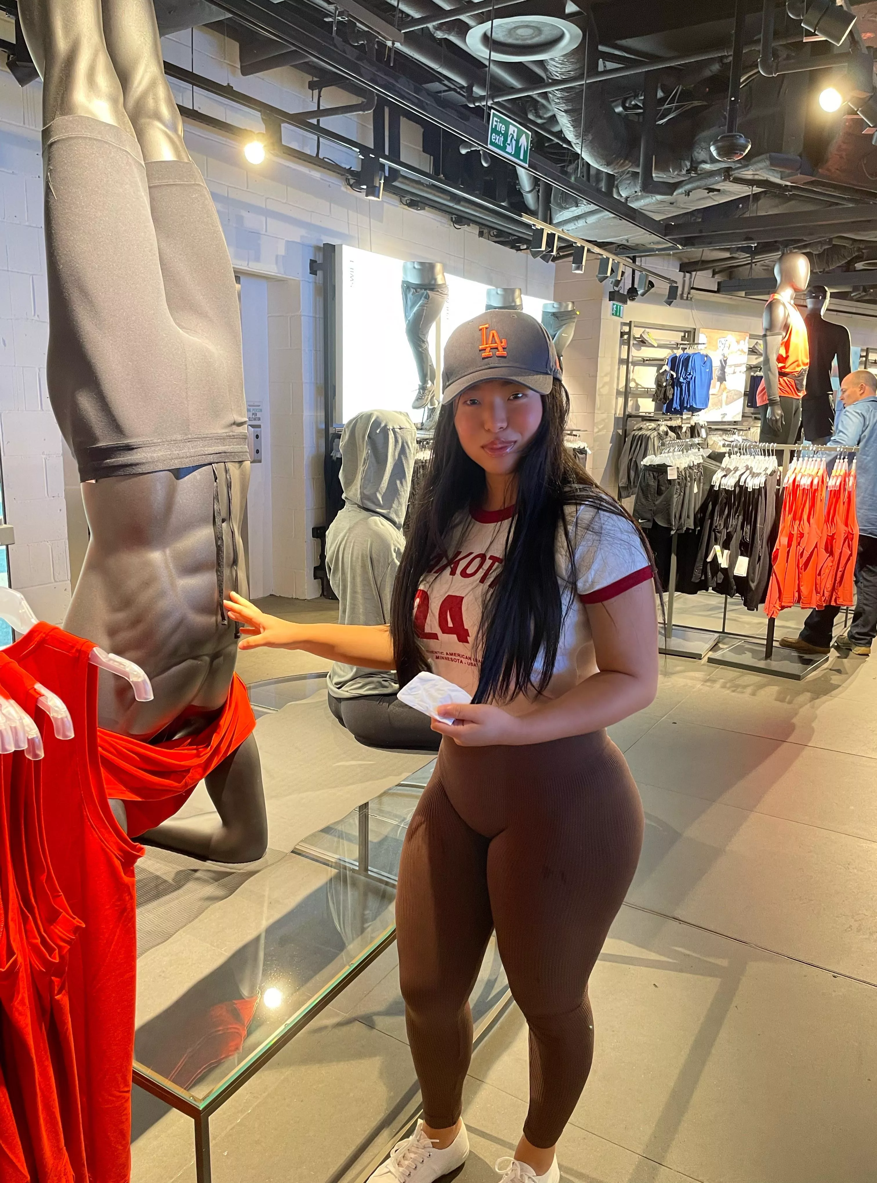 Having fun in Nike town. Having fun in Nike town.