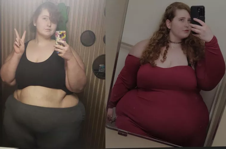 @hayleythebignoodle on Instagram | Left is December 2020, Right is January 2022