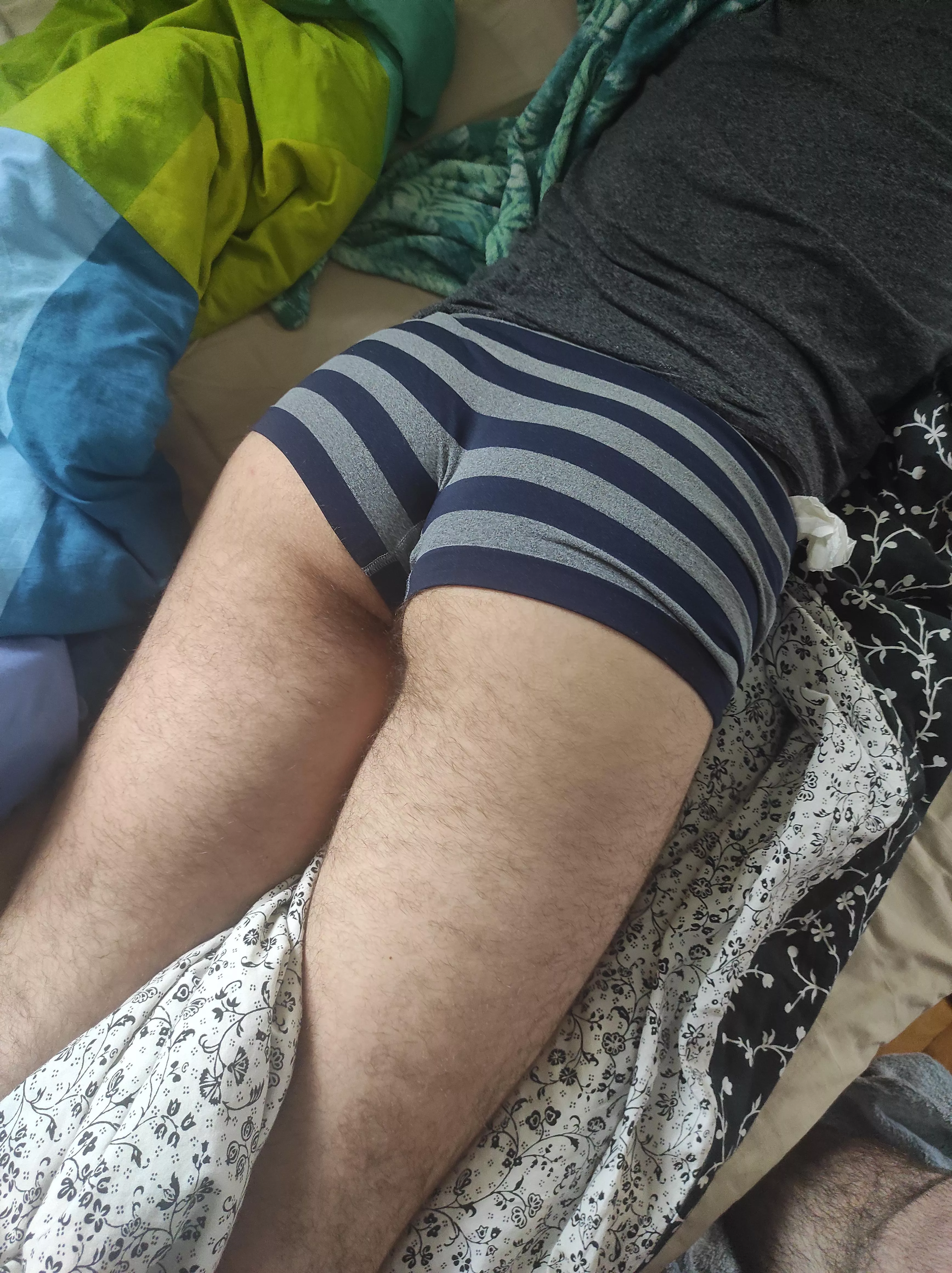 He fell asleep like this🤤 Should I wake him up with the hard-on he gave me?😈