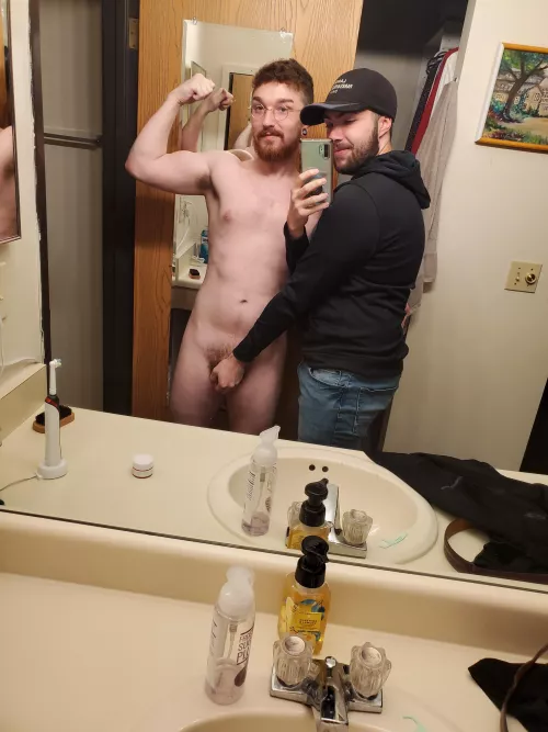 He likes to hold it for me after a workout 🤷🏻♂️ He likes to hold it for me after a workout 🤷🏻♂️