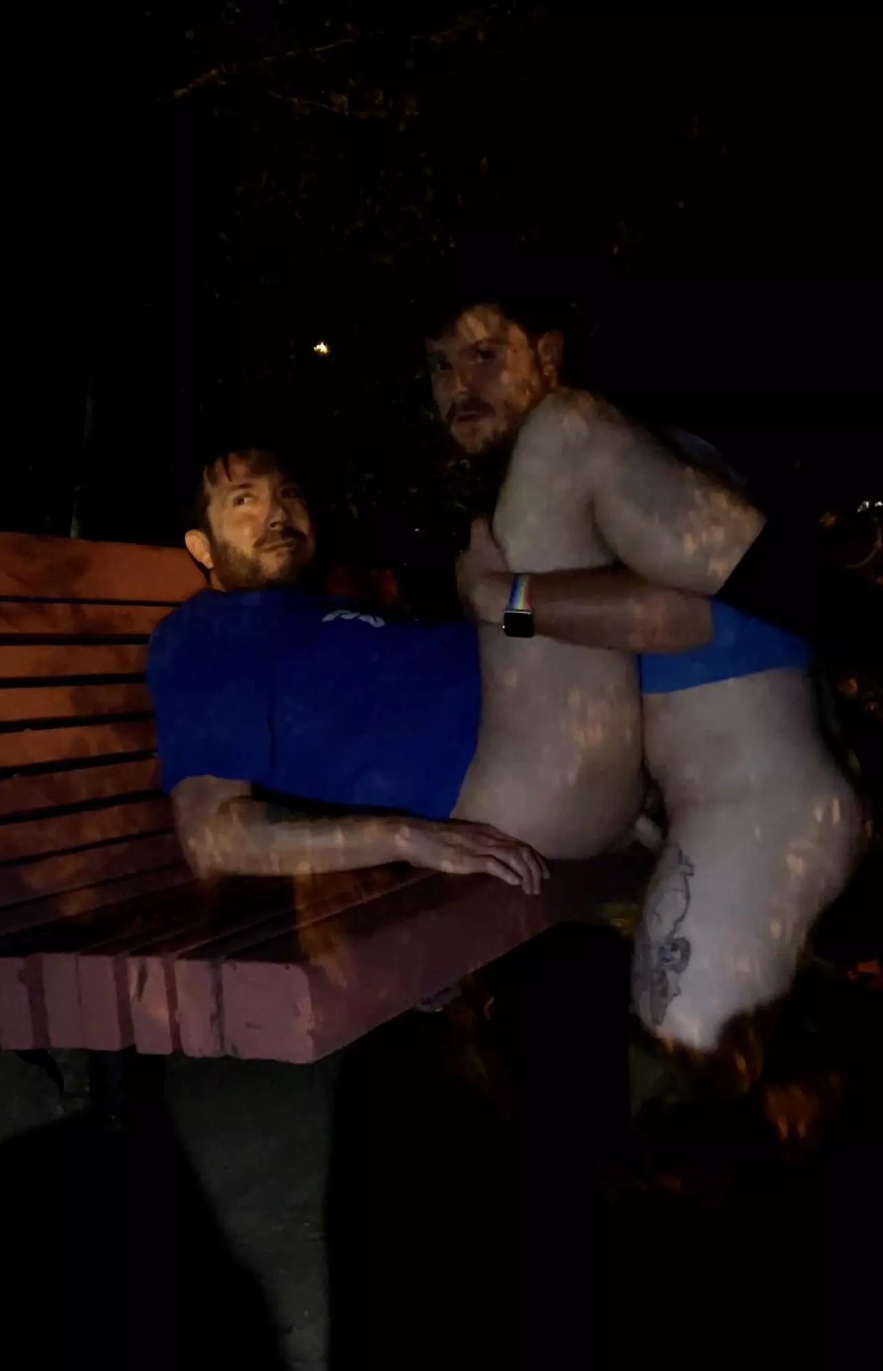 He said he wanted to go for a walk, but what he really wanted was to pound me on a bench on the side of the road 💦😈