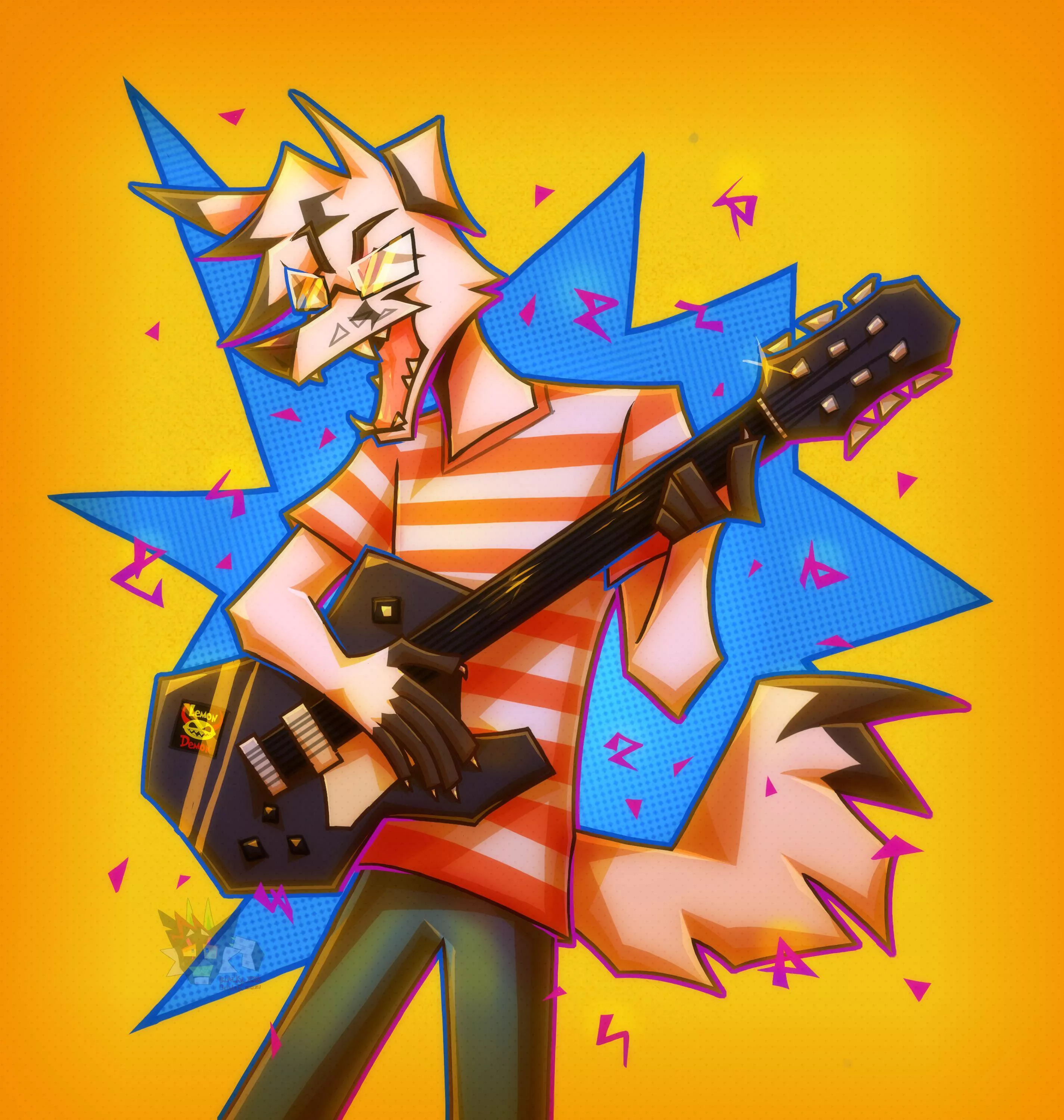 He screams [art by @blacky_888 on instagram]