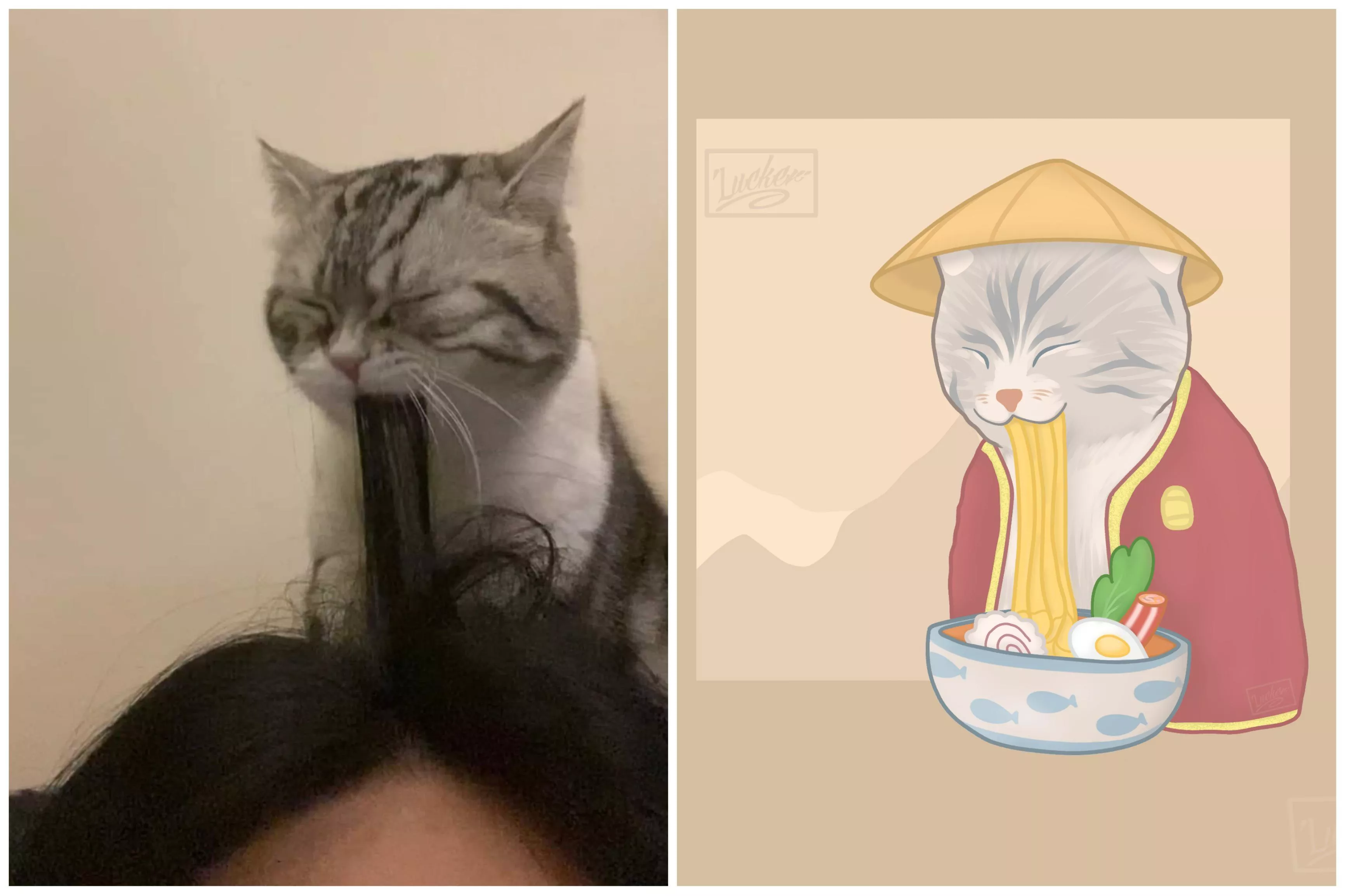 hello i would like to show you this art i made of this kitten eating