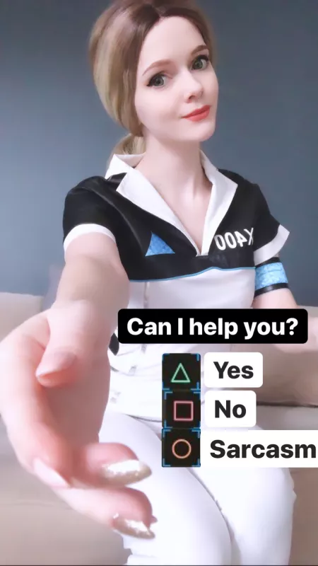 Hello! My name is Irina. I'm the Android sent by Cyberlife. Wanna discover my hidden functions? Hello! My name is Irina. I'm the Android sent by Cyberlife. Wanna discover my hidden functions?