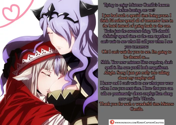 Her Convention Finds 2 [lesbian][femdom][loving][cosplay][convention romance](tell me the best thing you ever found at an anime con)