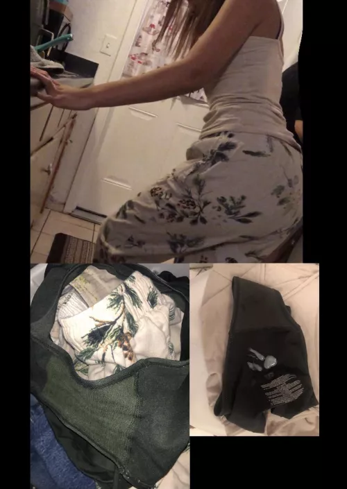 Her panties and shirt got a nice taste of my cum💦 Her panties and shirt got a nice taste of my cum💦