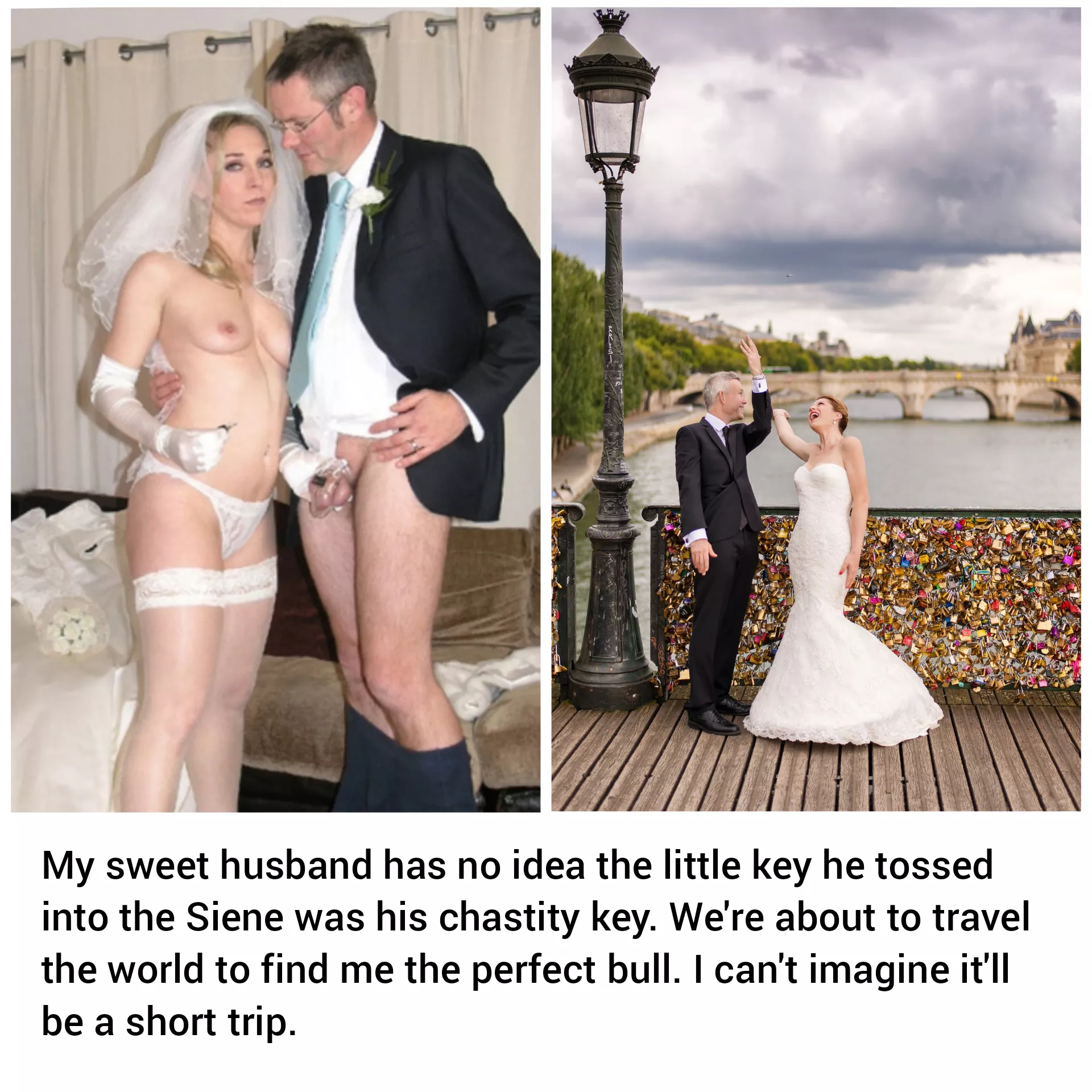 Her sweet, innocent, trusting husband tossing his own key away Her sweet, innocent, trusting husband tossing his own key away