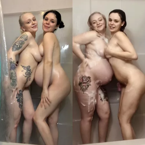 Heres me pregnant and not pregnant along with my s i s ter