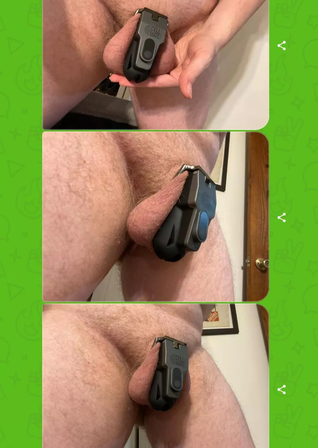 He's all locked up ♡ who would enjoy 😉 having me lock them for a week!!!