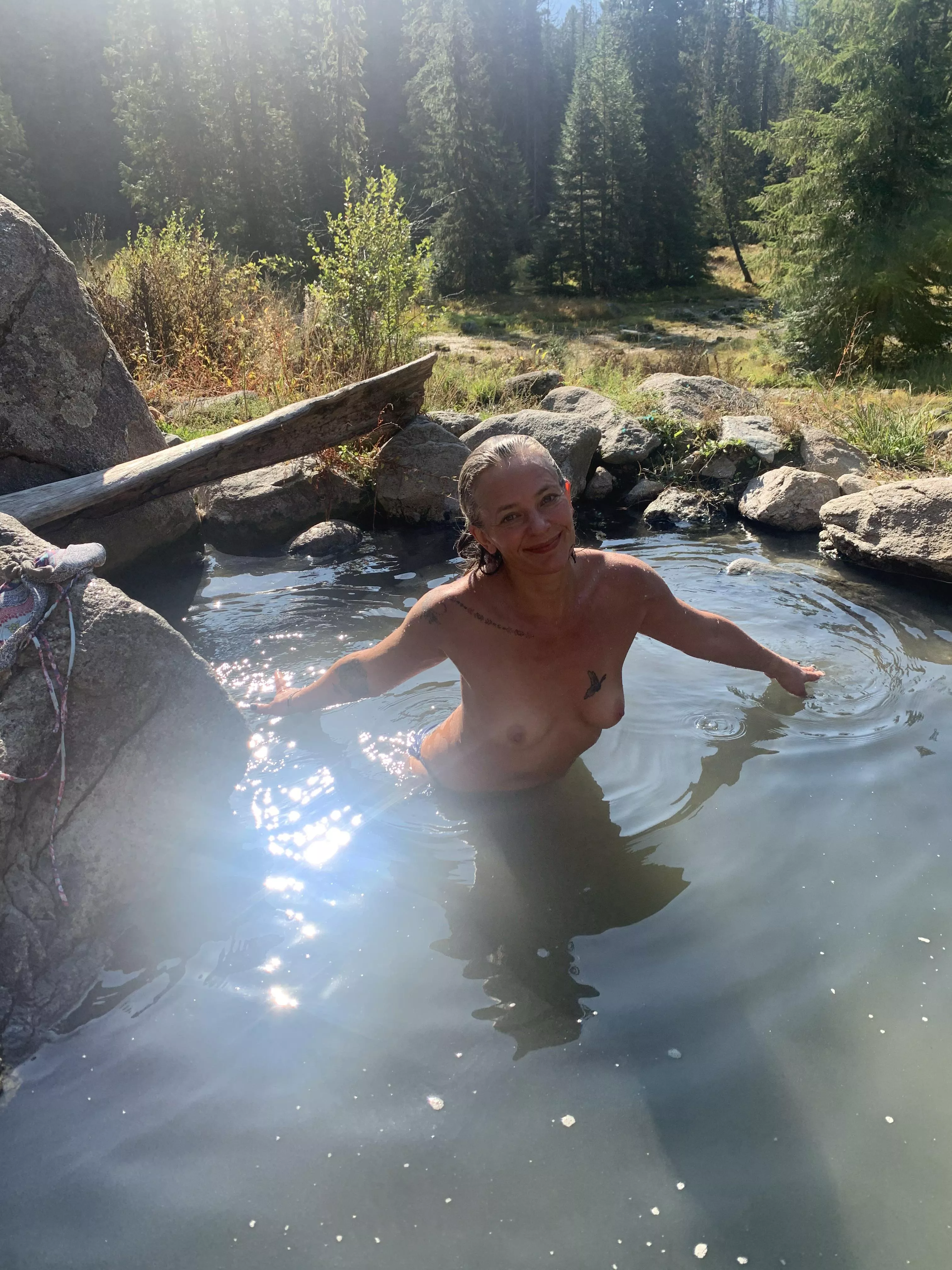 Hey there! I am a new member to the club, wink. I thought I would share this special day from Sept. soaking in those precious mama Gaia minerals from a local hot springs.