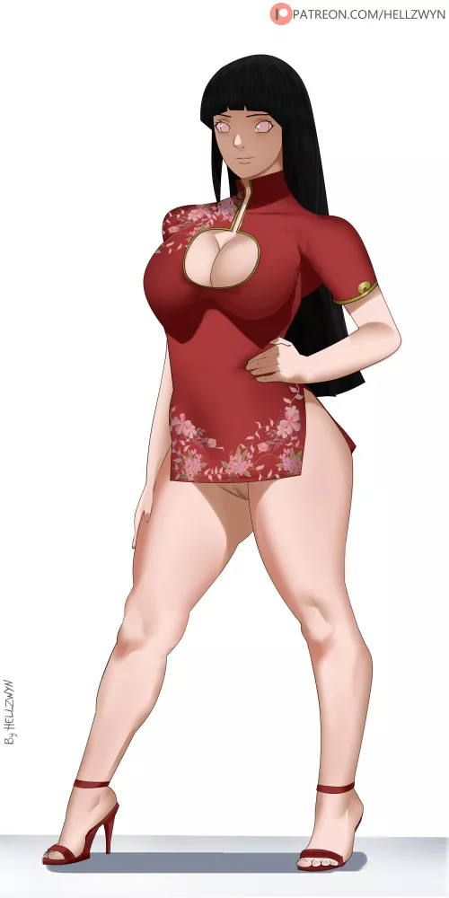 Hinata in her famous Chinese dress
