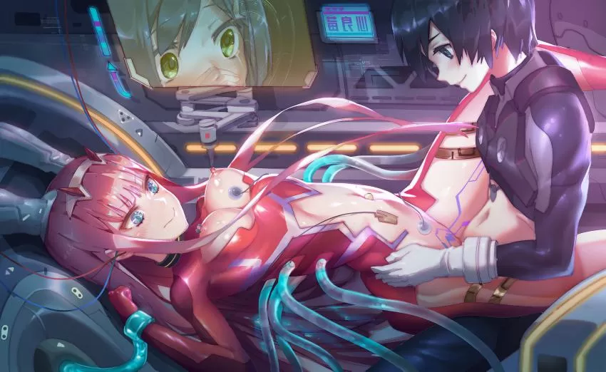 Hiro fucks a bound zero two with ichigo watching. Hiro fucks a bound zero two with ichigo watching.