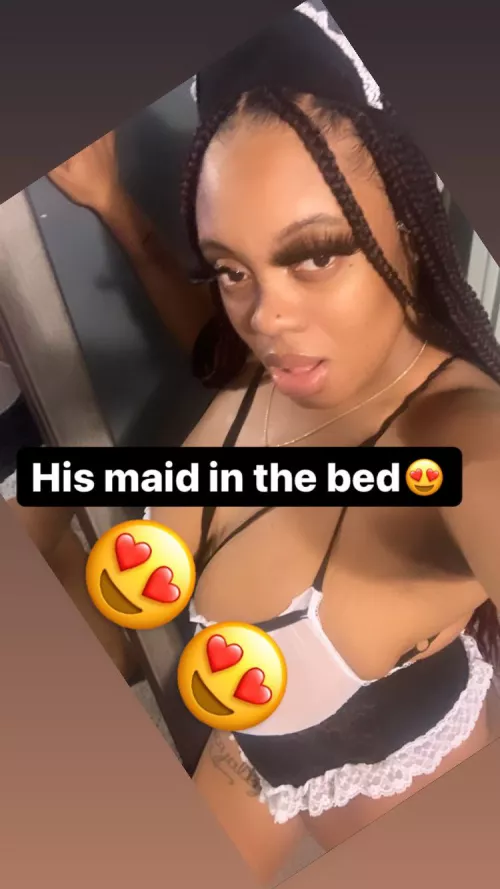 His maid in bed