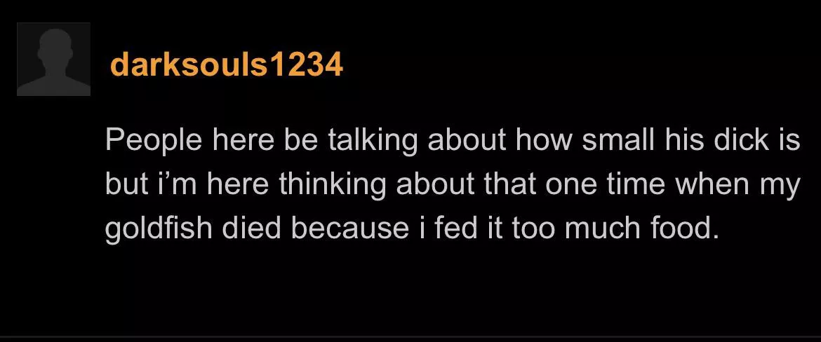 Hmm poor goldfish Hmm poor goldfish