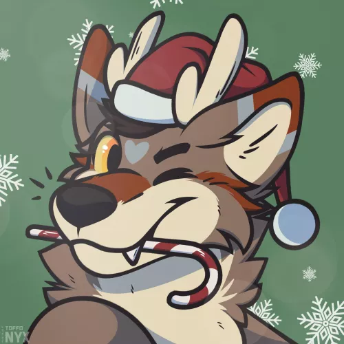 Holiday Headshot of my OC Cyrus! (Art by Me)