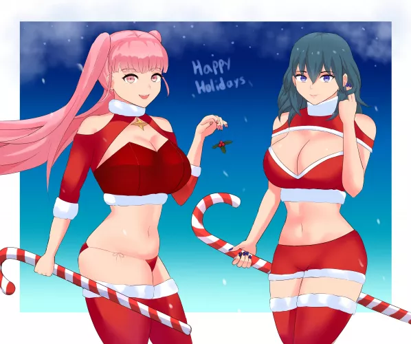 Holiday Hilda and Byleth (TiredTorto)