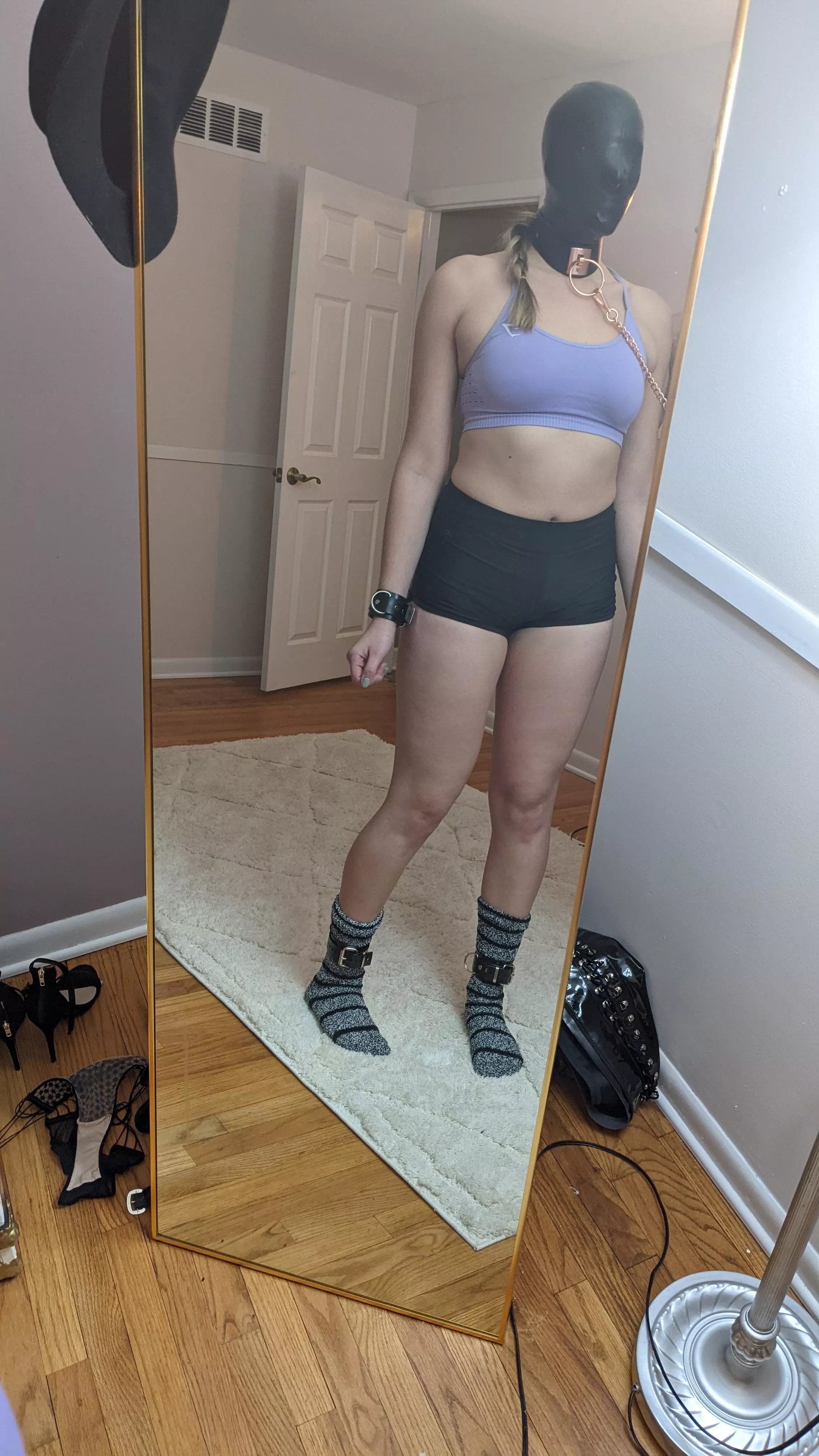 Hooded, collared, and leashed. How I spent my Friday night. 24F