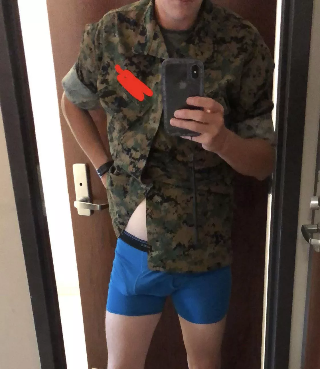 Hoping sergeant doesn’t knock on the door.