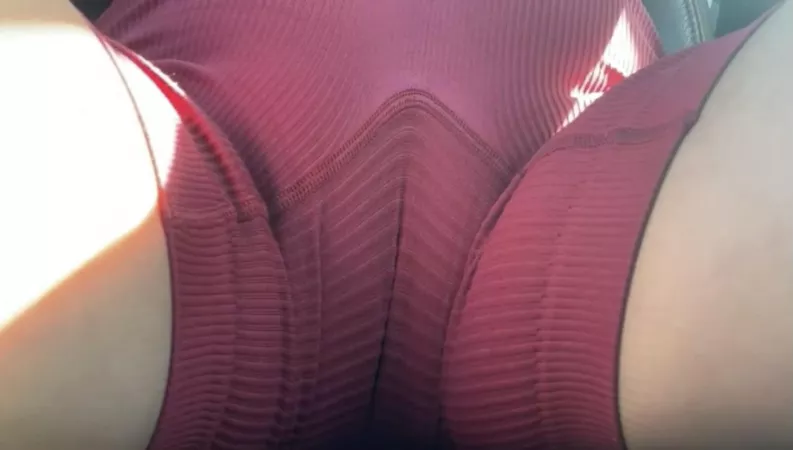 horny wife showing off her camel toe in her yoga pants before the gym. horny wife showing off her camel toe in her yoga pants before the gym.
