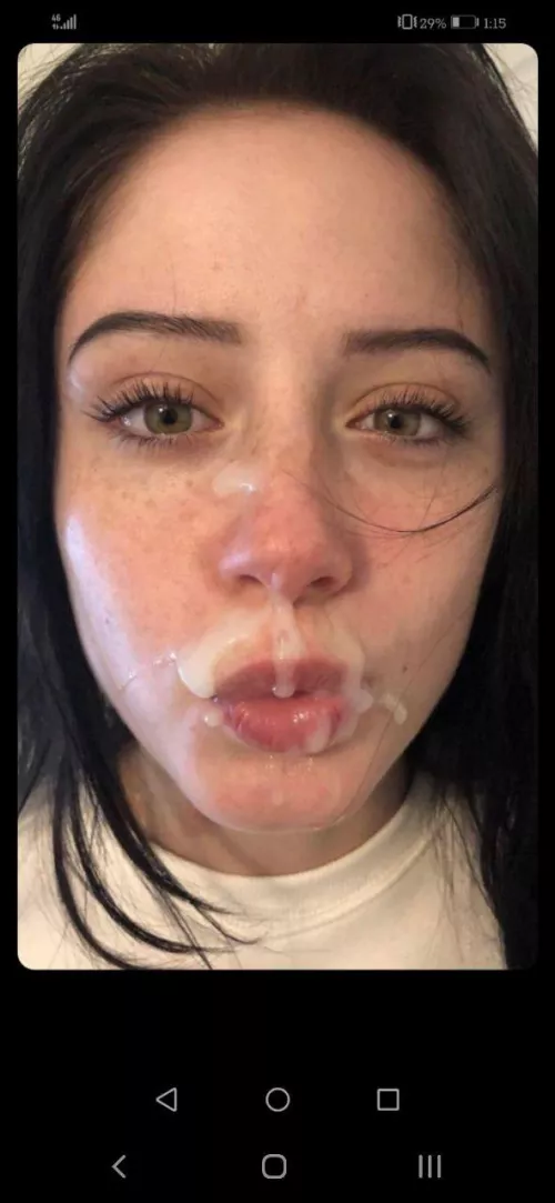 Hot bitch with cum on face