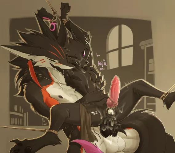 Hot sergal easily domming a cute doggo [MM] (kluclew)