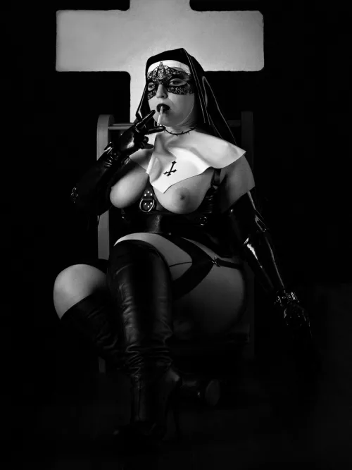 Hot smoking nun
