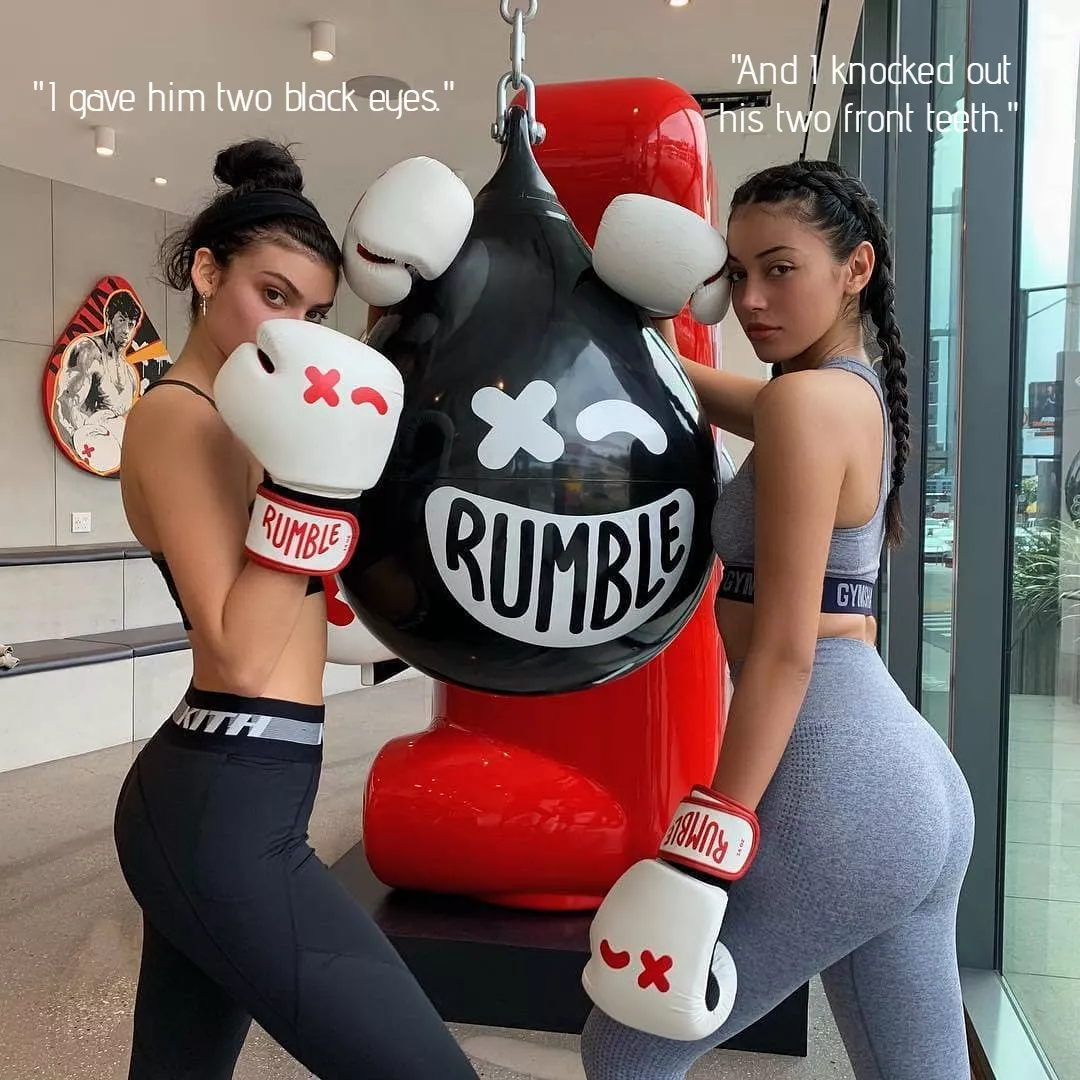 Hot teen knockouts explain how they each beat up the men's heavyweight champion Hot teen knockouts explain how they each beat up the men's heavyweight champion
