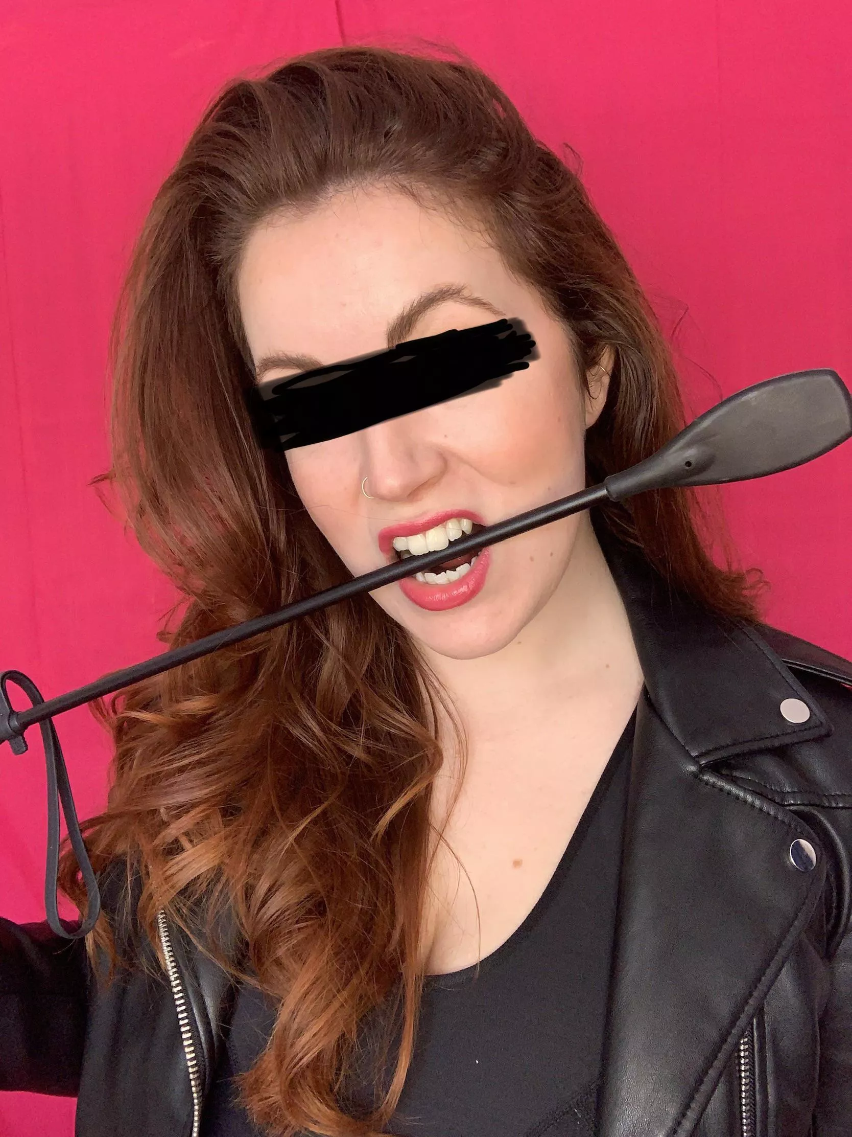 How bad do you want My teeth to bite your cock just like I’m biting this riding crop?