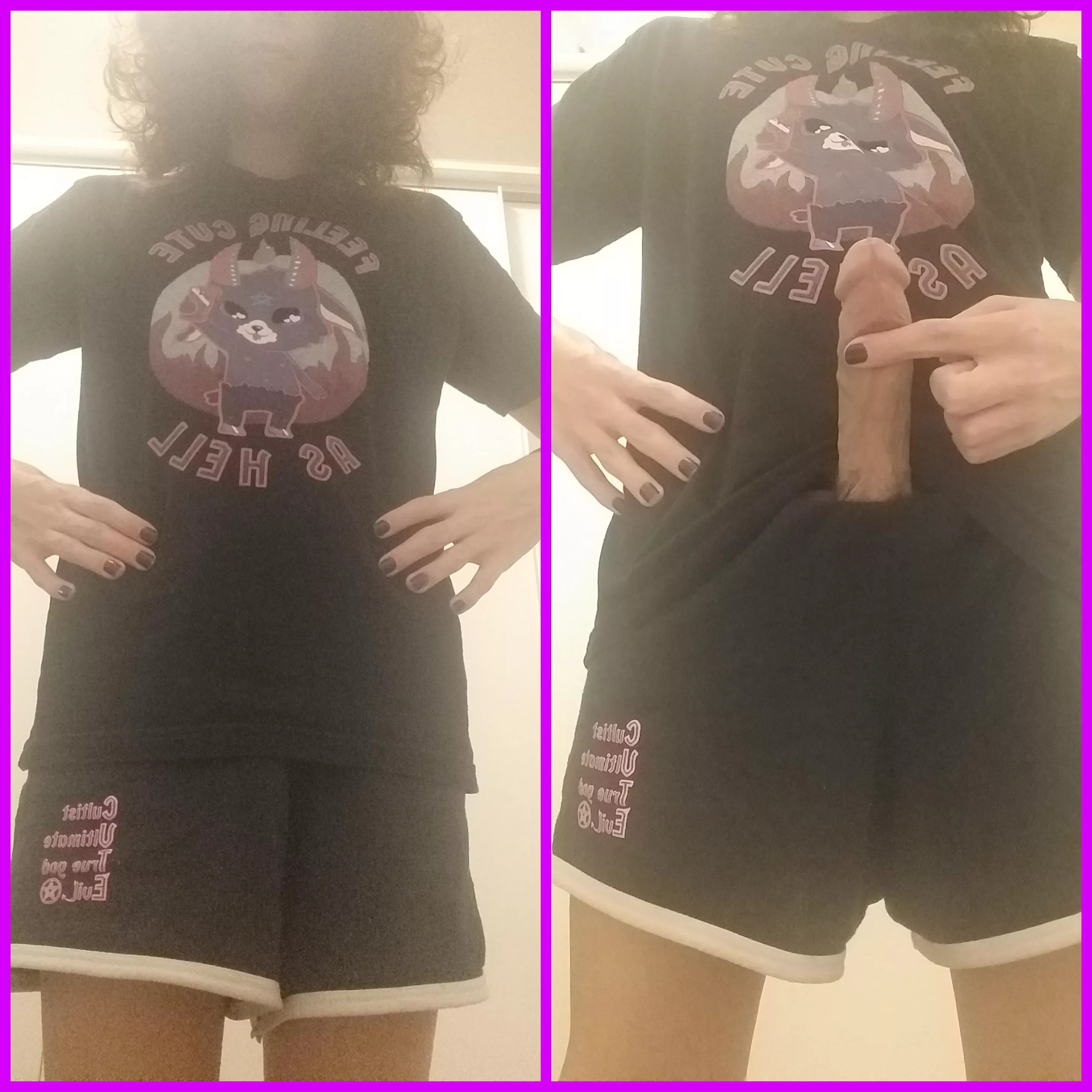 How can such small shorts hide such a big thing? How can such small shorts hide such a big thing?